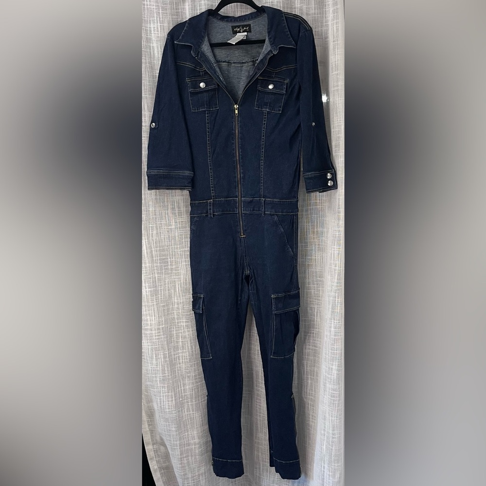 VINTAGE 90’s Baby Phat Denim Streetwear Button Up Jumpsuit Women’s Size 15